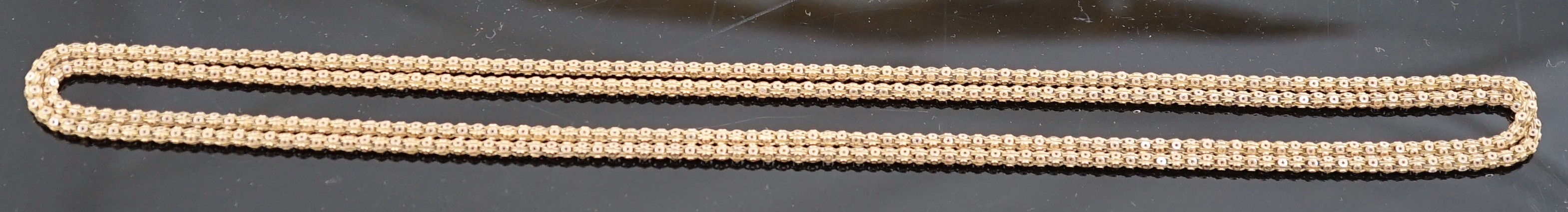 A 19th century gold guard chain